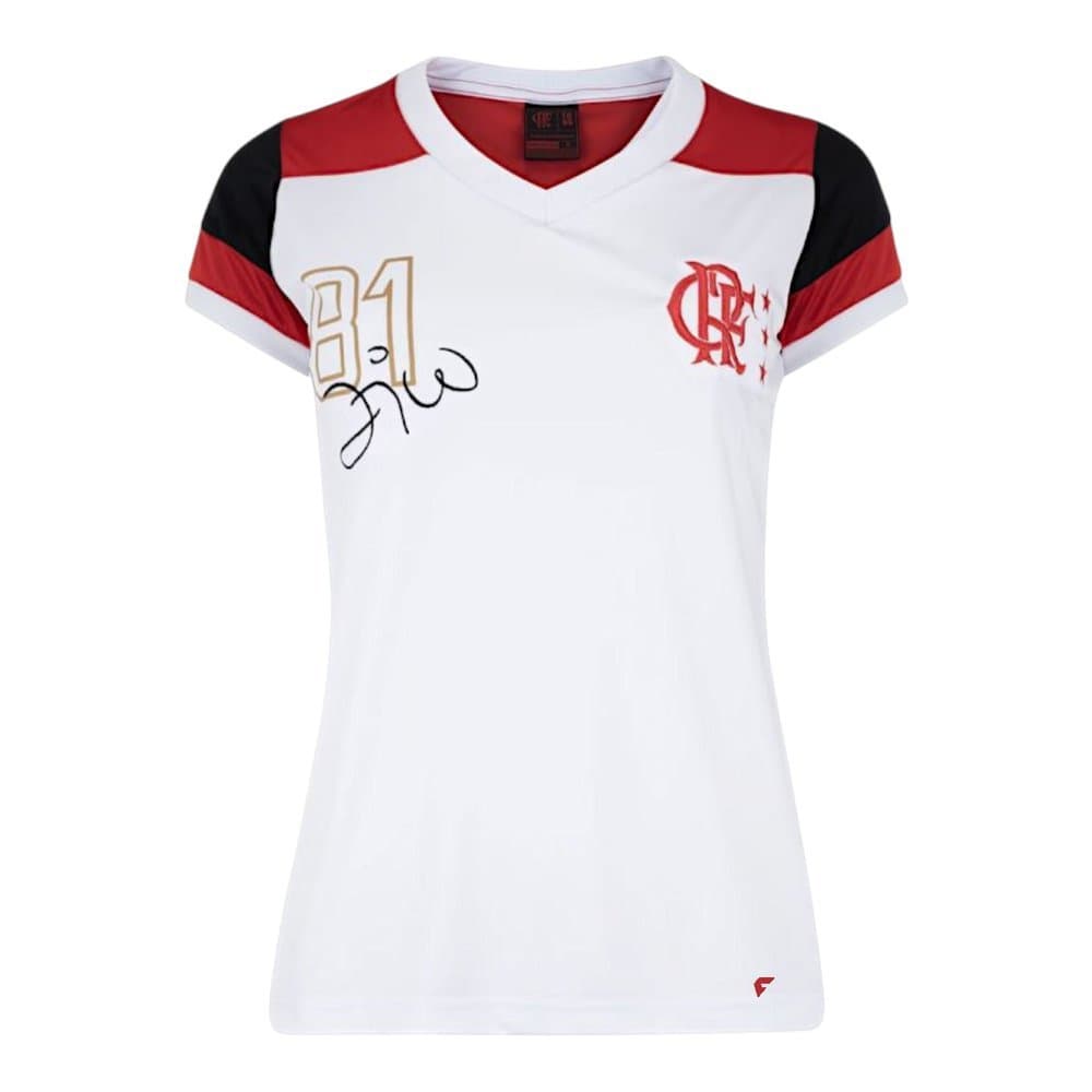 Camisa Braziline Flamengo Zico Retro Babylook Feminina