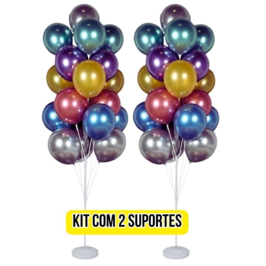 Kit Suporte de Balão de Chão Para Festas 1,68CM 19 Pontos de Balões para Decoração Festas