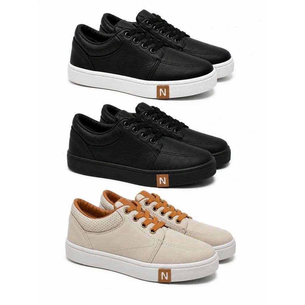Kit 3 Tênis Masculino Casual Confortável Leve Sapatenis