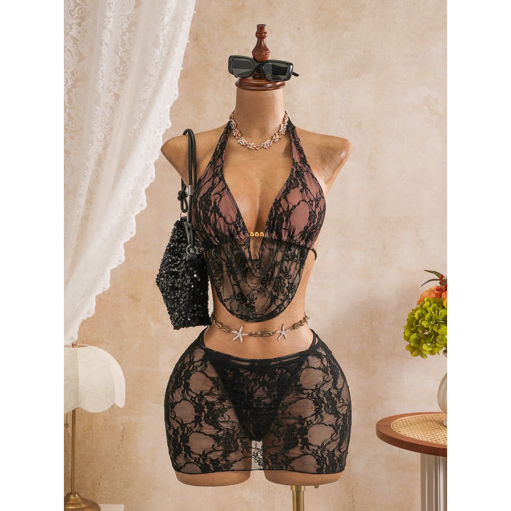 2026 Feel Halterneck Swing Neck Maiô de três peças Biquíni20260721