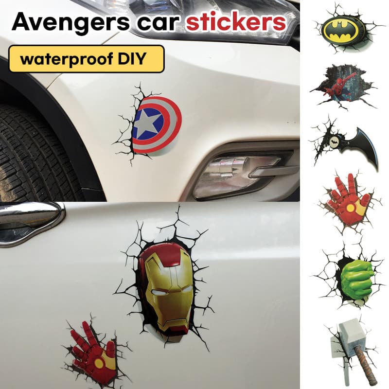 Adesivos personalizados da Marvel para carros