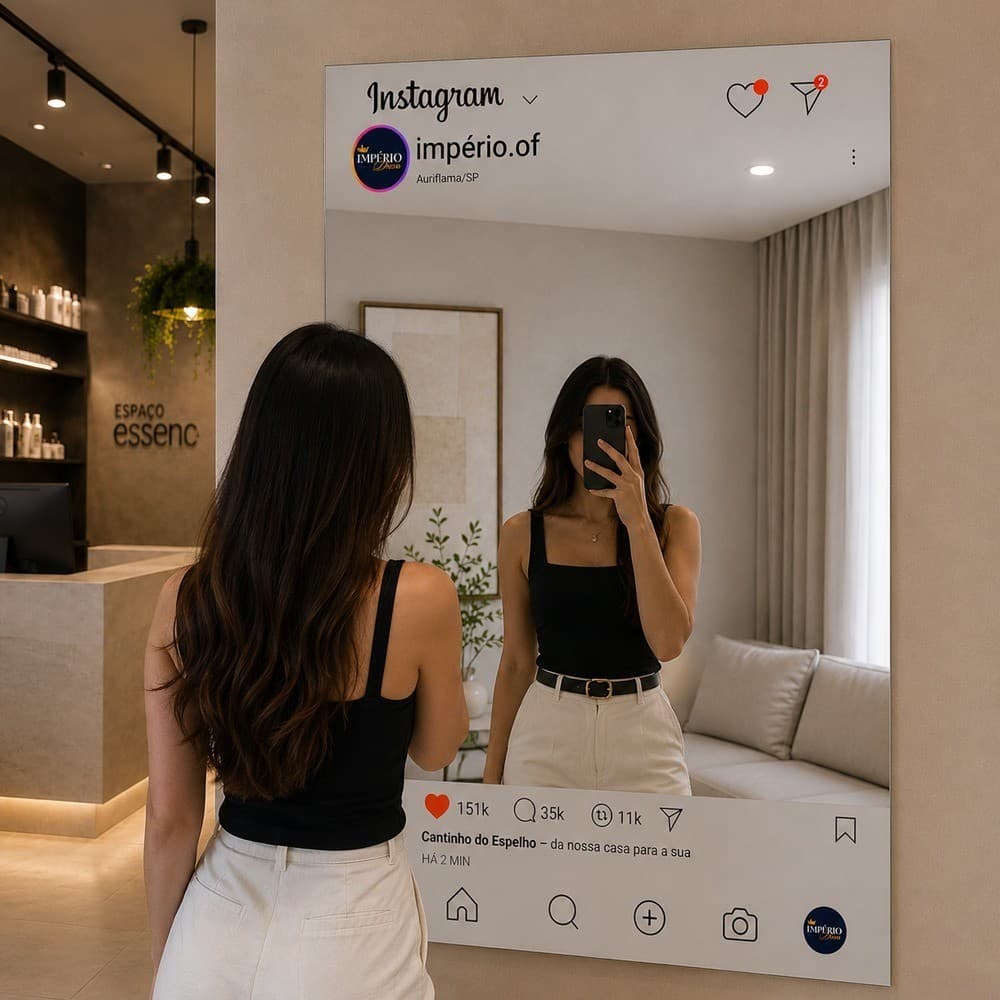 Espelho Decorativo Instagramável Personalizado 80x50 cm
