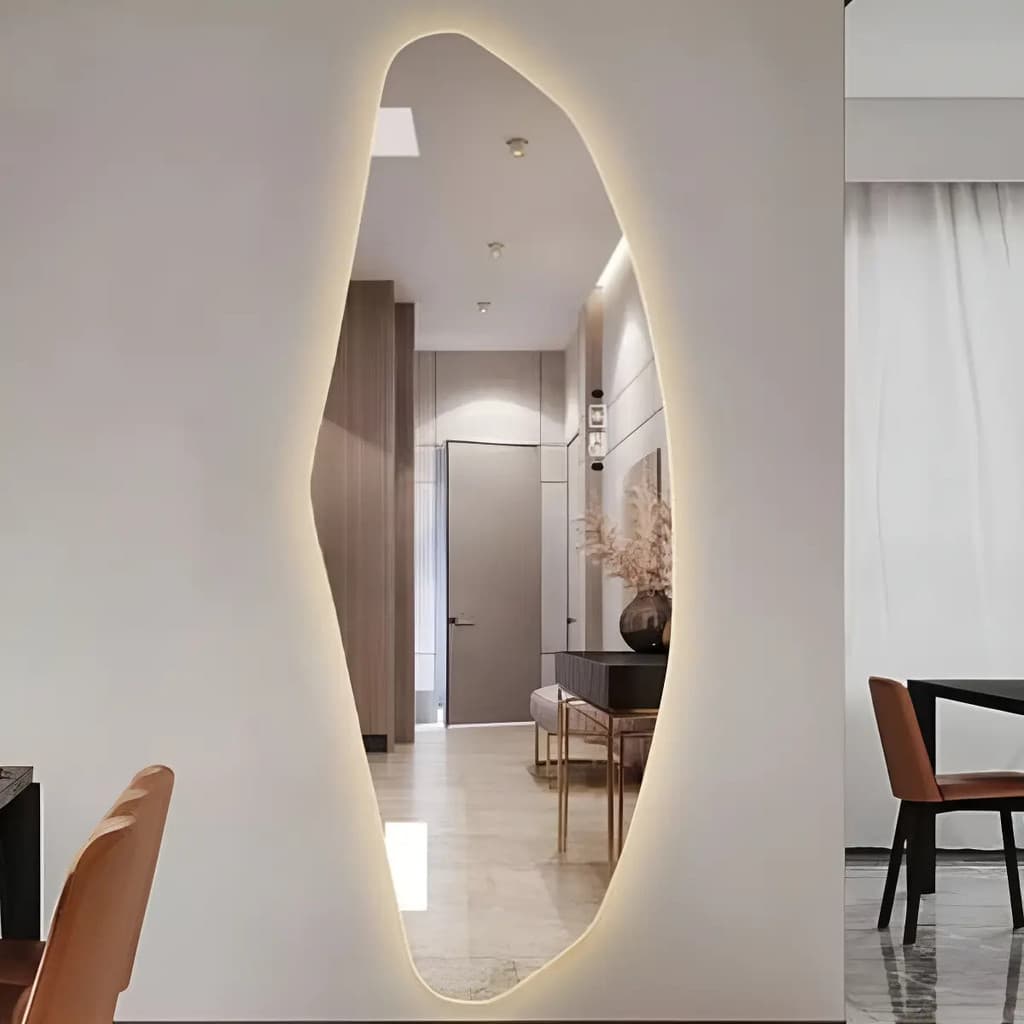 Espelho Orgânico 95x55 Led Quente Touch Para Closet 4mm