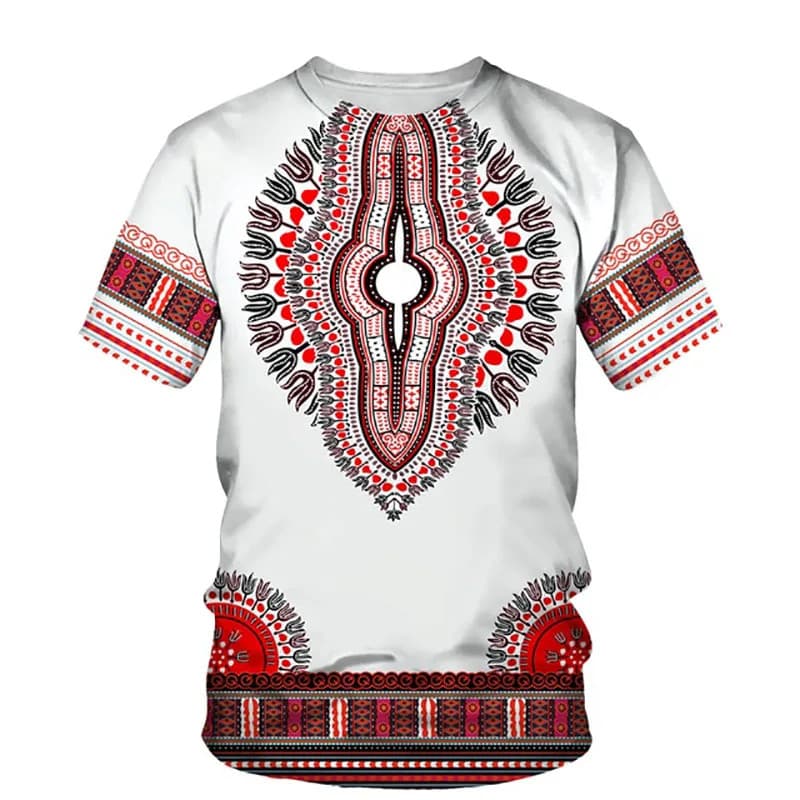 Verão Nova Dashiki África Impressão 3D Camiseta Moda Retro Harajuku Streetwear Camisetas Das Mulheres Dos Homens Manga C