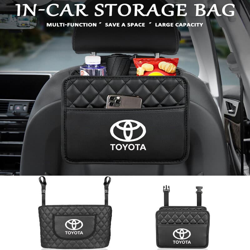 Organizador de Encosto de Banco de Carro, Bolsa de Armazenamento de Peças Internas, Bolsa de Couro para Carro ​ Acessóri