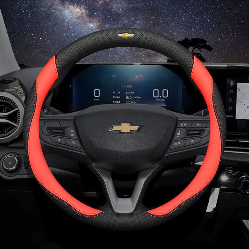 Volante de carro de 38CM para Chevrolet Colorado Aveo Captiva Cruze Optra Sonic Malibu Spark, capa de volante em couro,