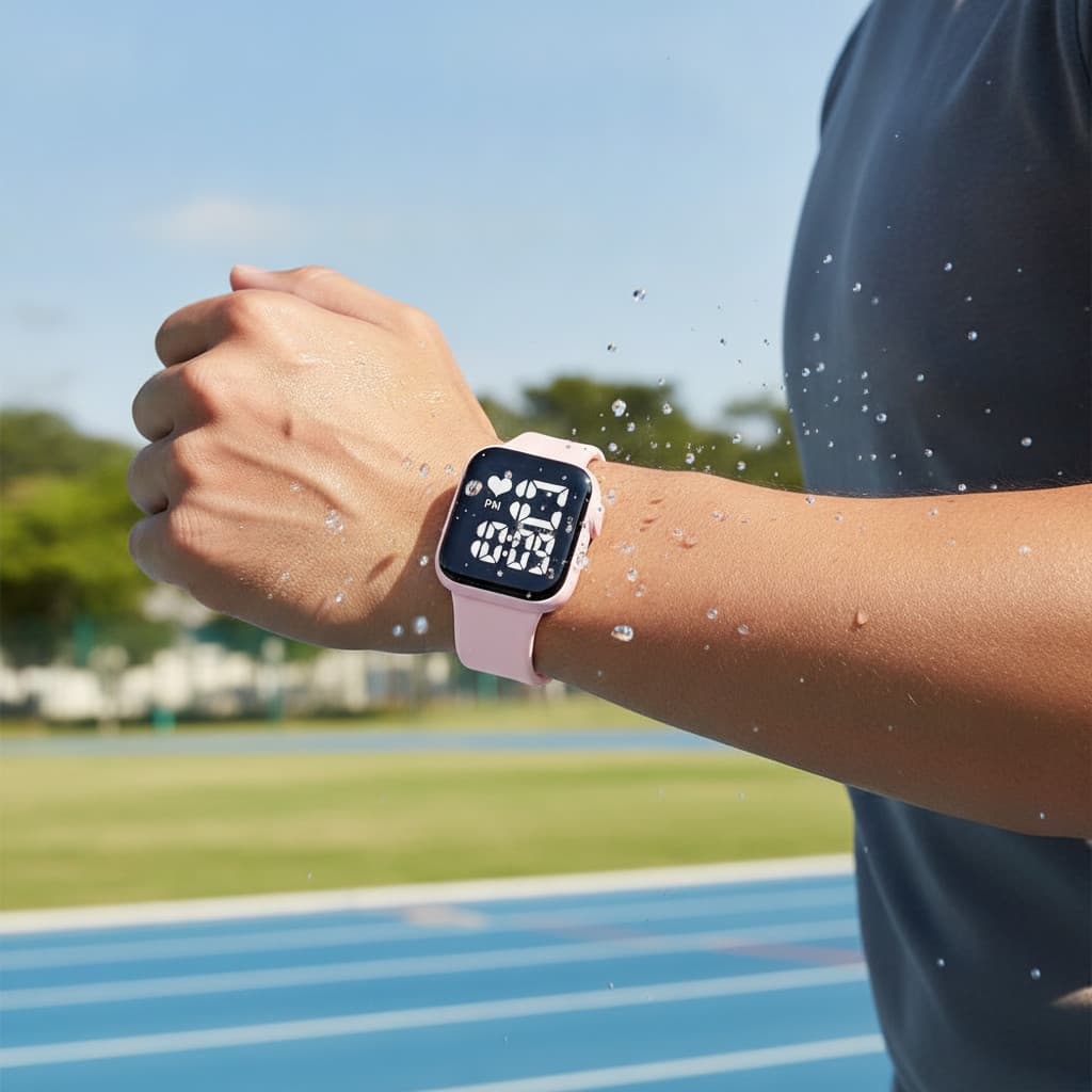 Relógio Digital SKMEI Rosa Claro Resistente Água Versátil Esportivo Adulto Adolescente Original