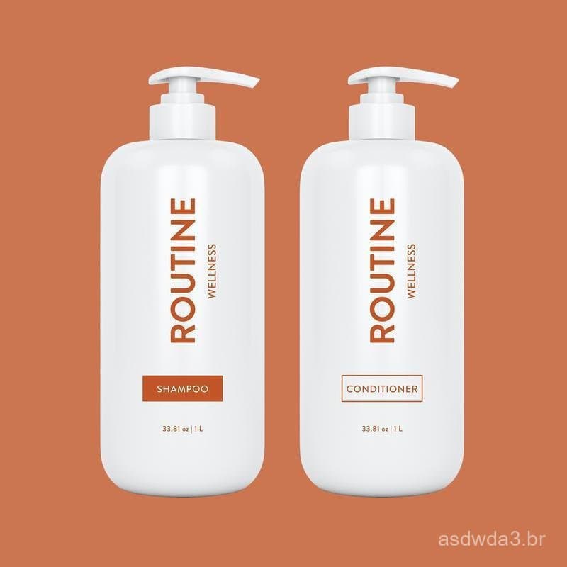 Shampoo e Condicionador RoutineWellness Anti-Queda Coco e Baunilha, Volumizador, Fortificante, para Cabelos Mais Saudáve