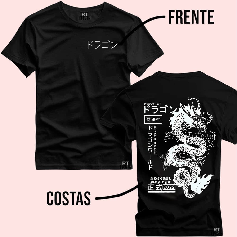 Camiseta Dragão Ganji Unissex 100% Algodão Camisa Masculina Lançamento Streetwear Envio Rapido