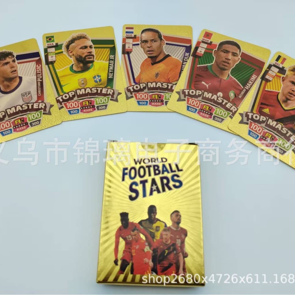 Copa do Mundo, Copa Europeia, Estrela do Futebol C. Ronaldo, Cartões com Folha Dourada, 55 Peças, Coleção de Cartões de