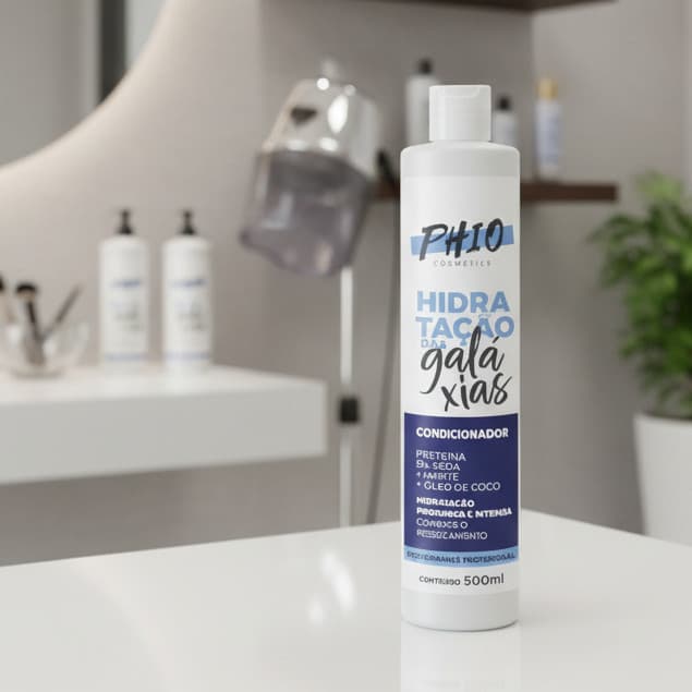 Condicionador Reparação Maciez e Hidratação das Galáxias Brilho Intenso PHIO Cosmetics Profissional