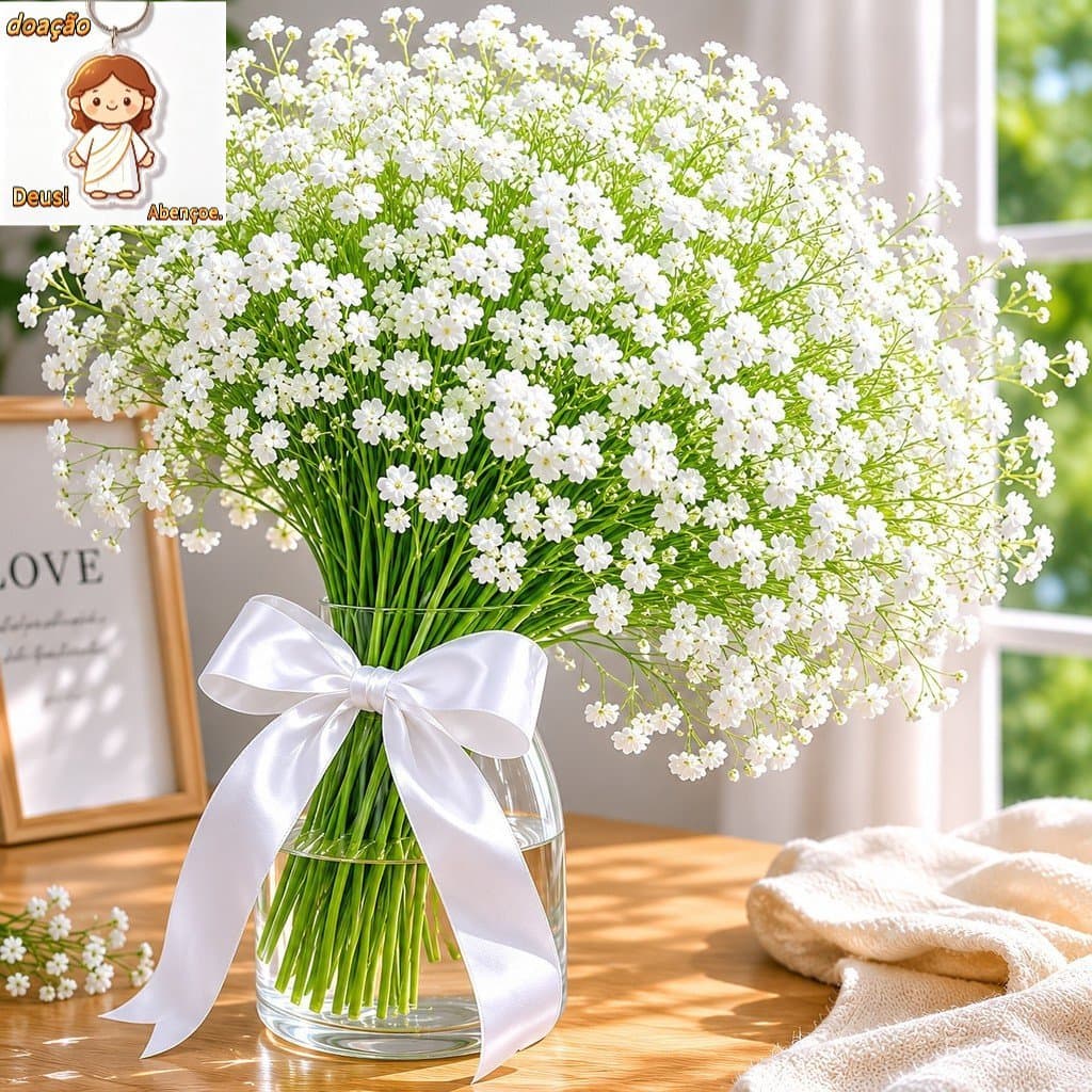 kit 5 Galho Gypsophila Artificial 62cm Branco - Decoração Casamentos e Festas