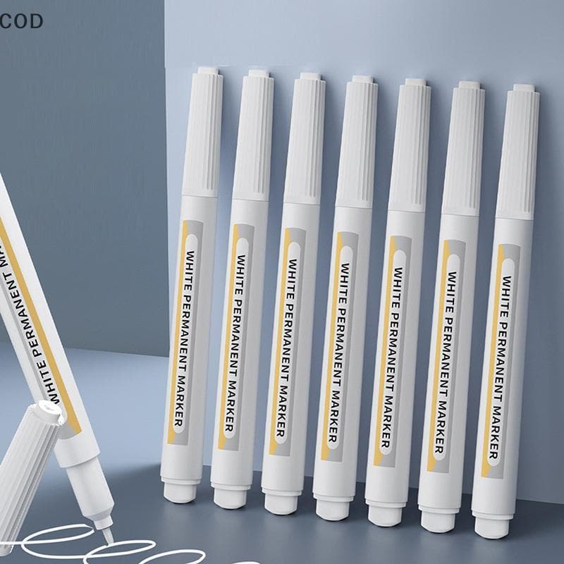 [QYA] Canetas Marcadoras Brancas 1.0mm Oleosas À Prova D'água Caneta Gel Branca DIY Graffiti Esboçar Marcadores Papelari