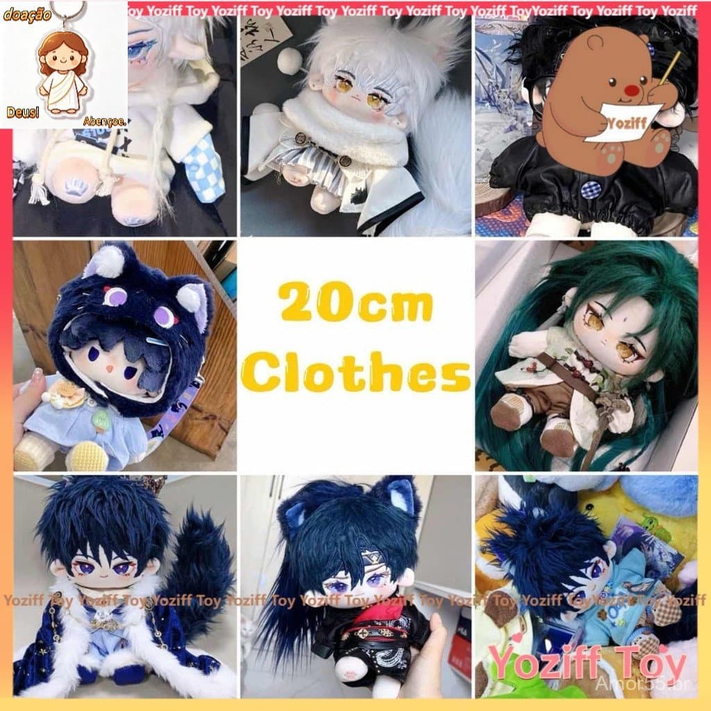 (Roupas De Boneca) De 20 Cm Fofas Fit Genshin Impact/Honkai/Haikyu Pelúcia Nua Corpo Regular Somente Sem
