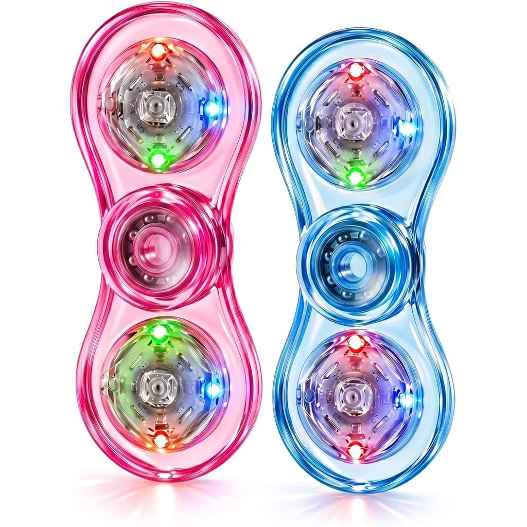 Fidget Spinner 2 Pack , Light Up Sensory Toys Para Crianças E Adultos Com Autismo Tdah , RGB Crystal Glow Finger Spinner