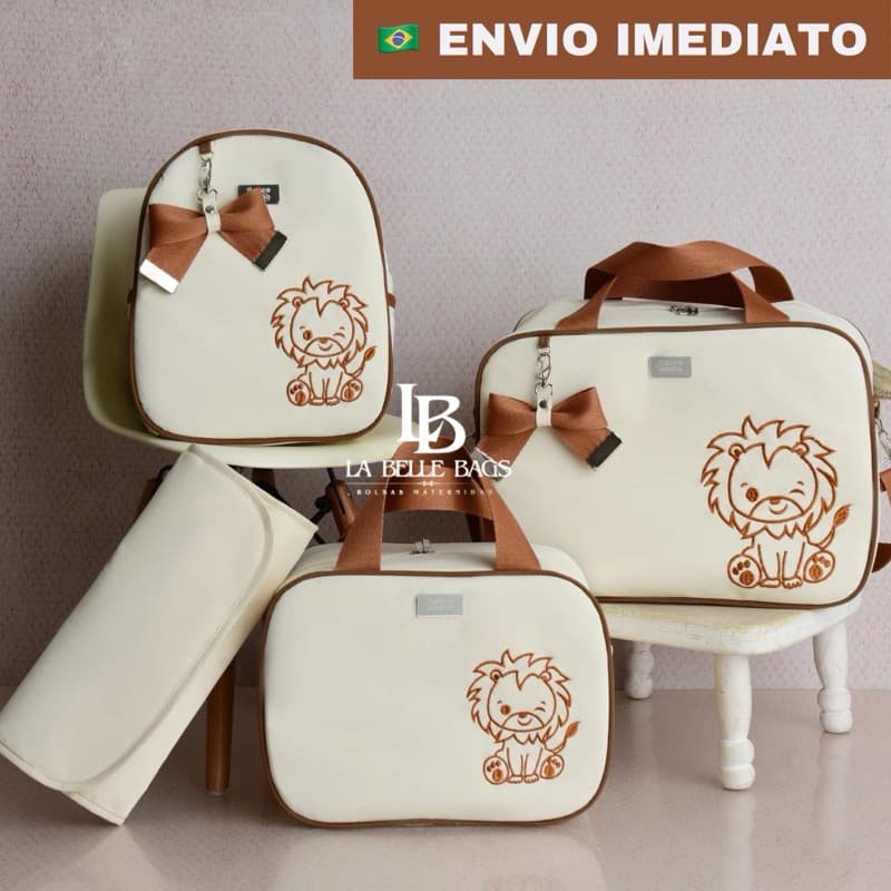 bolsa maternidade 4 peças luxo c/ mochila p/ bebe menino/menina kit mala alta elegância (AD NOVO)