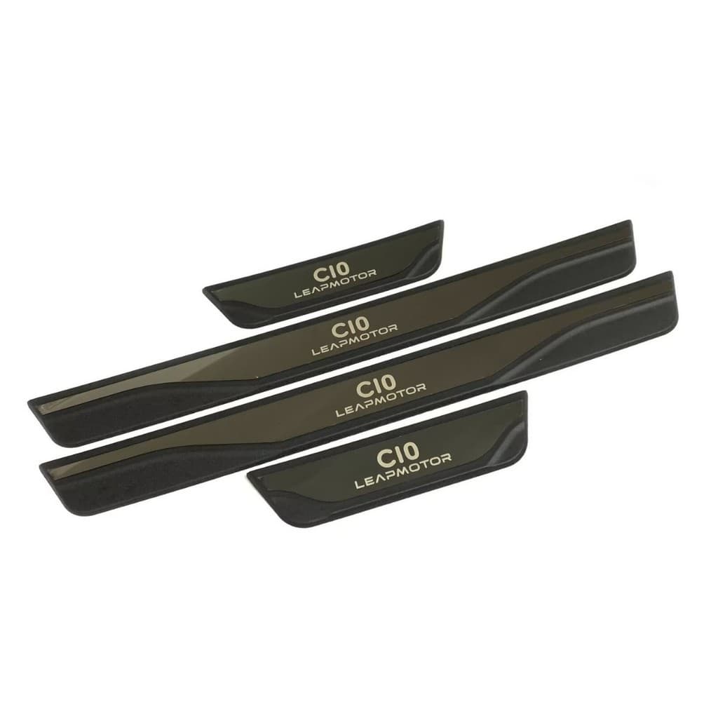 Aço Inoxidável Guarnição de Soleira Proteção de Porta de Carro para LEAPMOTOR C10, Conjunto de 4 peças