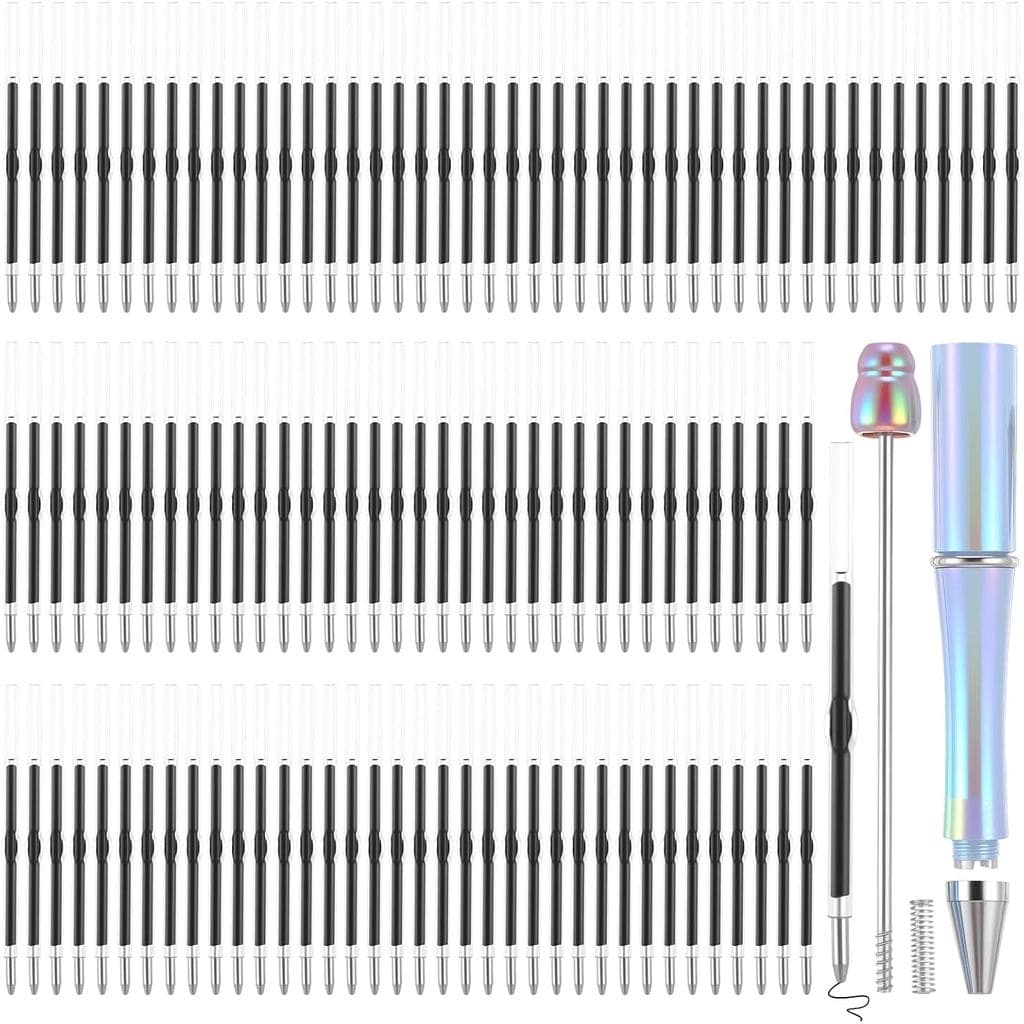 200 Refis de Caneta para Decoração com Miçangas, Ponta Média de 1mm, Escrita Suave, 6,2cm/2,44 Polegadas, Refis Substitu
