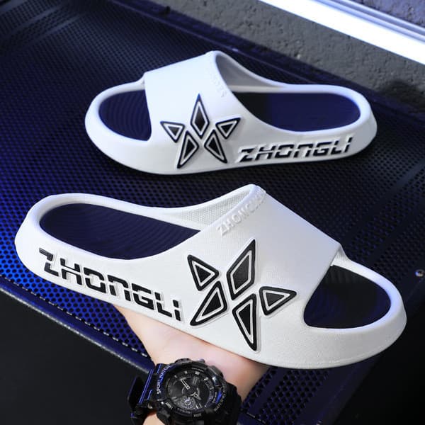 | slippers | ♒Chinelos masculinos de verão versão coreana juventude tendência praia ao ar livre Wear casa interior banhe