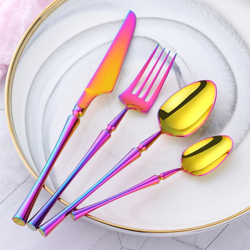 Talheres de comida ocidental de aço inoxidável criativo doméstico bife talheres colher de sobremesa conjunto de quatro p