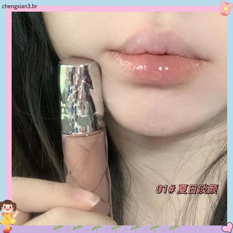 Luz rosto flor branca água Nude maquiagem luz gaze espelho brilho labial brilho labial hidratante labial brilho labial r