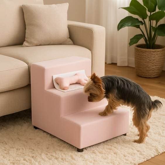 Escada Escadinha Pet Para Cachorro e Gato Luxo Suede Antiderrapante Segurança Envio Imediato