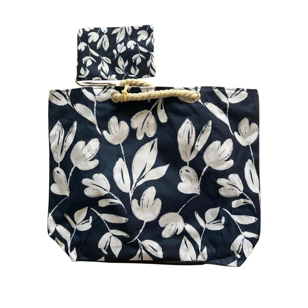 Bolsa de praia feminina estampada com carteira ra