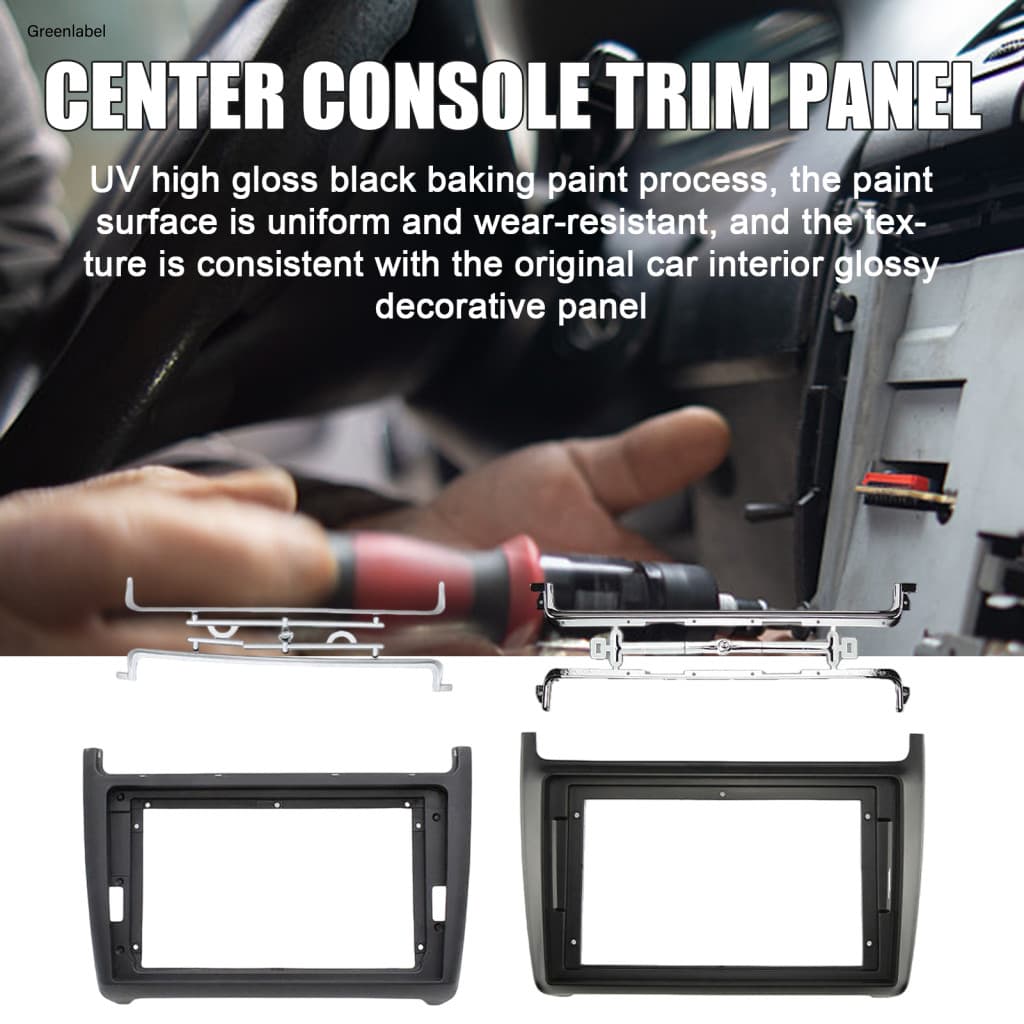 { Novo } Moldura Estéreo Double Din Para Volkswagen 2014 , Painel De Unidade Principal De 9 Polegadas , Fivelas De Estil