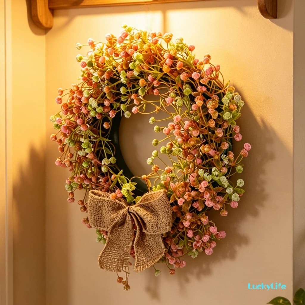 Grinalda De Flores Artificiais Decorativa Falsa Respiração Do Bebê Porta Para Da Frente Casa Casamento E Muito Mais