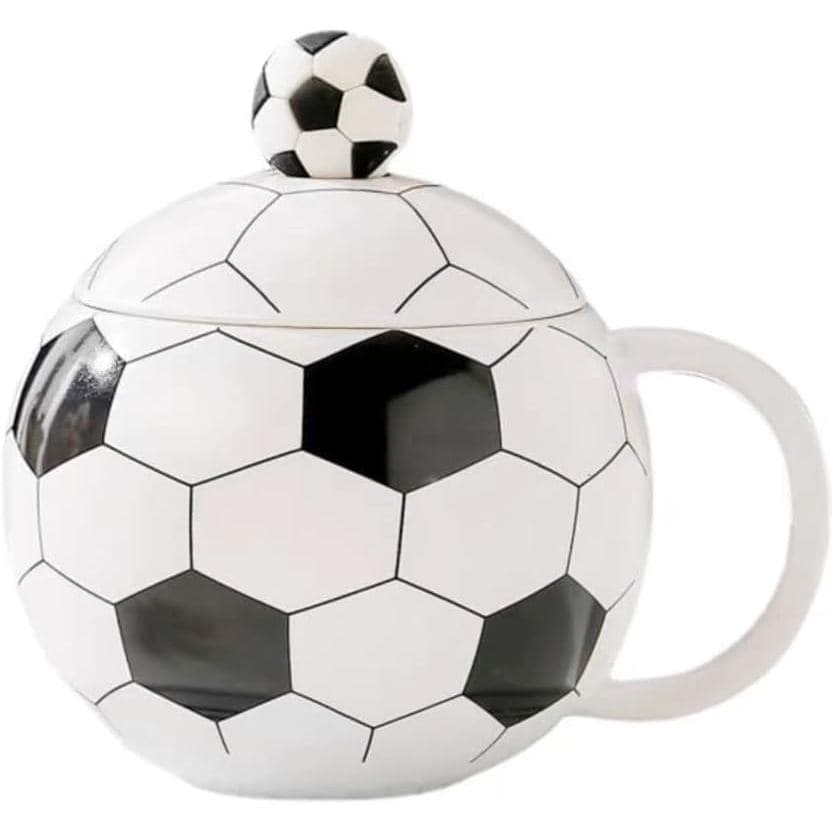 Caneca de cerâmica em formato de bola de futebol, com capacidade para 13,5 onças (aproximadamente 382,7 gramas), adequad