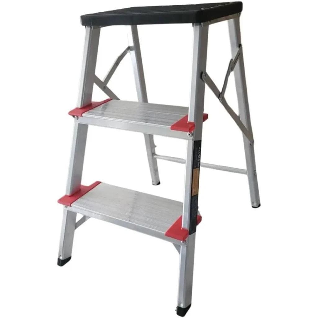 Escada Banqueta Comfort Alumasa Alumínio 3 Degraus 150kg