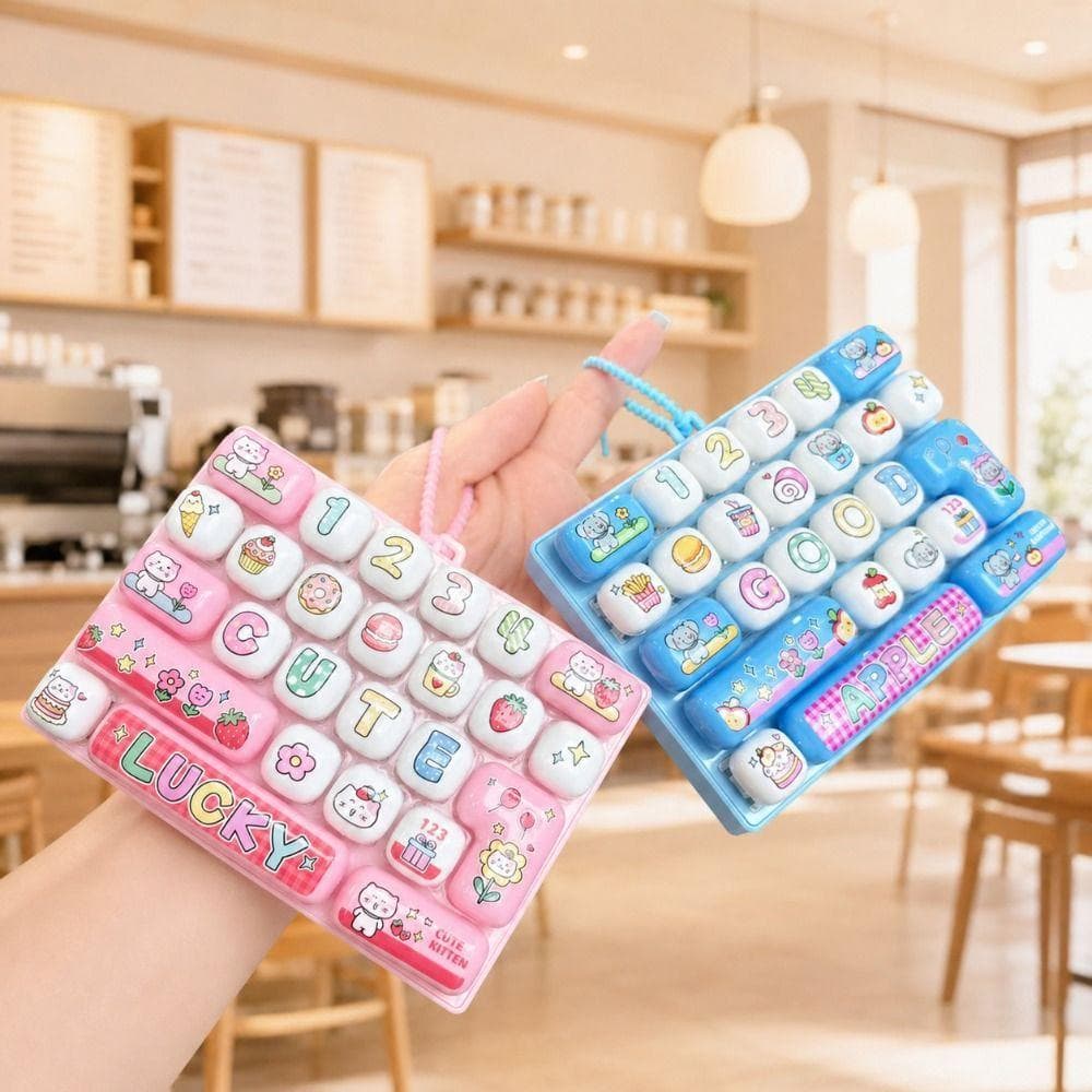 Brinquedo De Botão De Descompressão AHMVEX , Design Bonito Pingente De Mini Teclado De 26 Teclas , Chaveiro De Estilo Cr