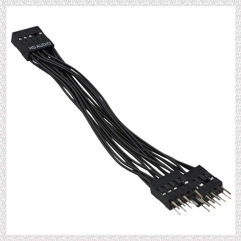 (Otgl) Cabo De Extensão De Áudio HD Da Placa-Mãe 9 Pinos 1 Fêmea Para 2 Machos Y Splitter Cable Preto PC DIY 10 Cm
