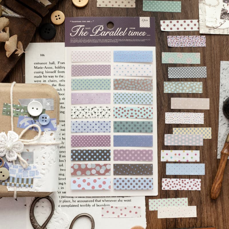 ENWEI 4 Peças [Série De Tempo Paralelo] Floral Luz À Mão Livre Vintage Básico Versátil Diário Adesivos De Material Decor