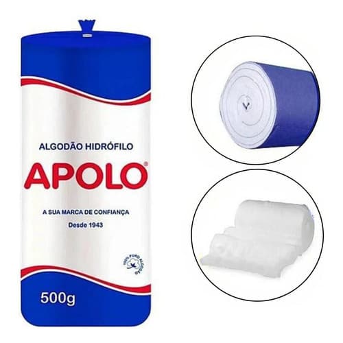 Kit Algodão Hidrófilo Apolo Rolo 500g C/2un Atacado