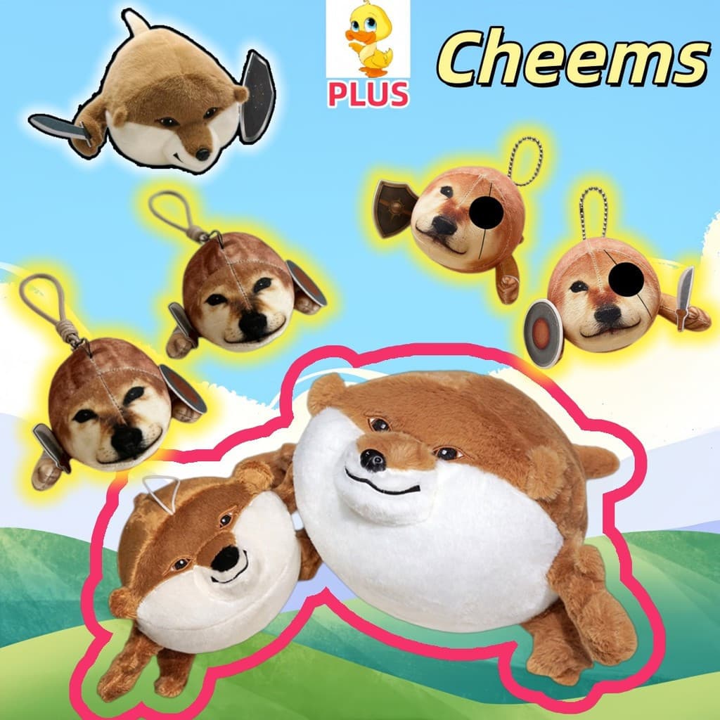 PLUS Cute Cheems Travesseiro De Pelúcia Engraçado Boneca Com Pingente Armados Brinquedo Infantil Série De Fãs Presente D