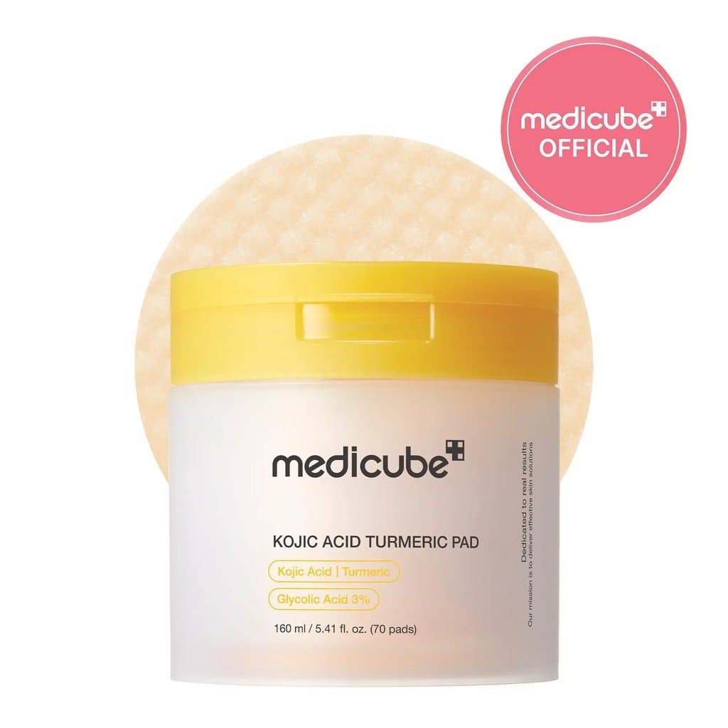 [medicubeOfficial] Discos de Tônico Clareadores com Ácido Kójico e Cúrcuma para Pele Problemática e Uso Pós-Tratamento d