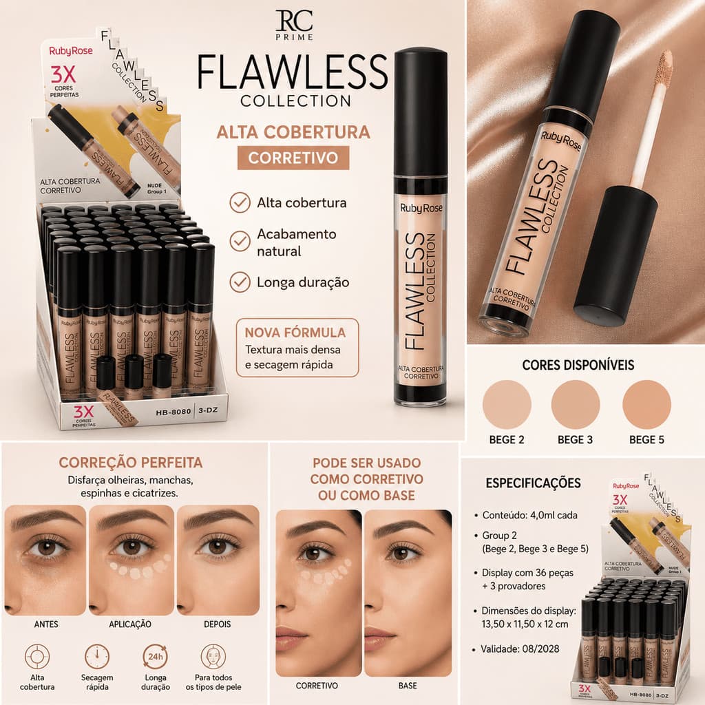Box c/36 uni Corretivo Flawless- Ruby Rose HB8080