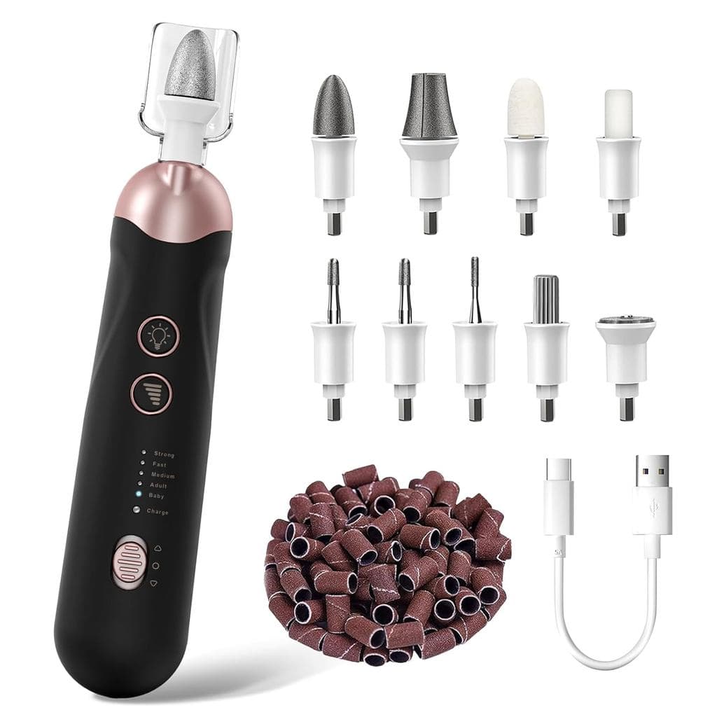 Kit Profissional de Manicure e Pedicure, Conjunto de Lixas Elétricas Sem Fio, Ferramentas Recarregáveis para Pedicure do