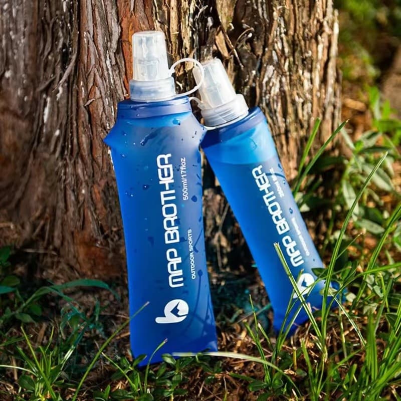 250/500ML Garrafa De Água Macia Boca De Silicone TPU Ao Ar Livre Saco De Hidratação Dobrável De Qualidade Alimentar Corr