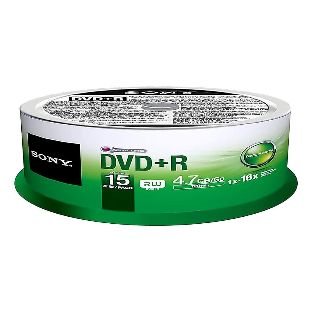 Dvd Virgem Sony 4.7gb 120 Minutos Gravação Cd Virgem 15 Unid