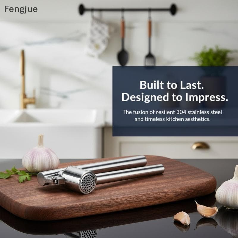 Fengjue Prensa De Alho , Espremedor Triturador De Cozinha À Prova De Ferrugem Premium Com Alça Ergonômica , Gengibre Boa
