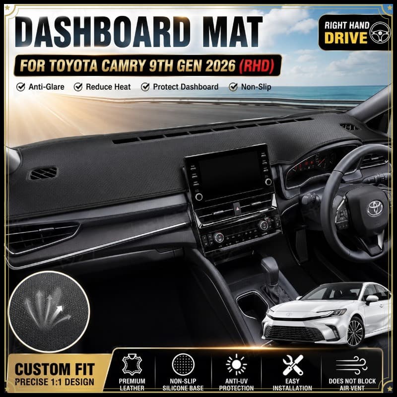 Para 2026 Toyota Camry 9a Geração RHD Painel Tapete Capa Solar Anti-Reflexo Almofada Protetora Antiderrapante