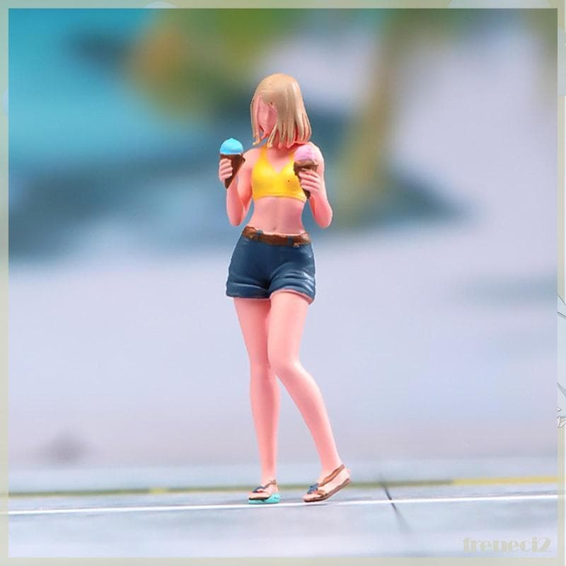[Freneci2] 1/64 Menina Figura Modelo Adereços De Filme Trens Decoração Arquitetônica Pintada Pequena Estatueta Feminina