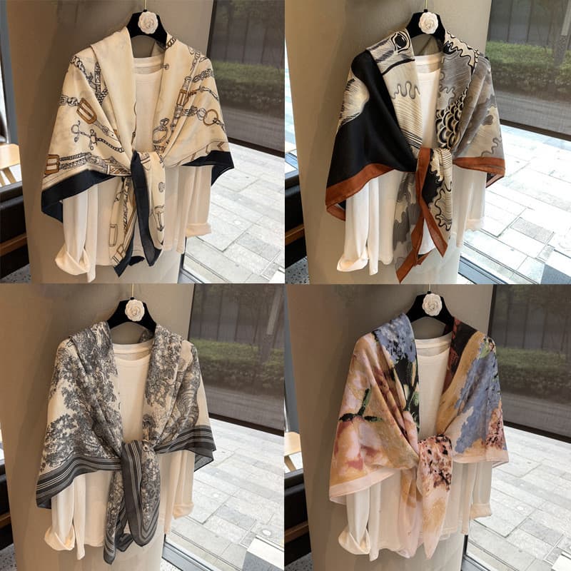 Primavera outono imitação de algodão linho sentir Oversized lenço quadrado estilo étnico cachecol xale viagem protetor s