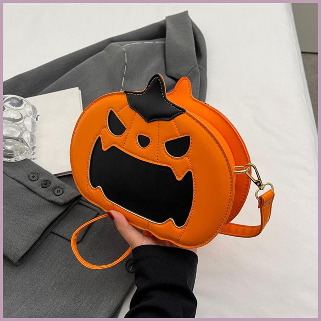 Bolsa De Abóbora Couro Do Plutônio Assustador Halloween Forma Bolsas Ombro Para Casa Férias Ao Ar Livre Concerto hyss2br