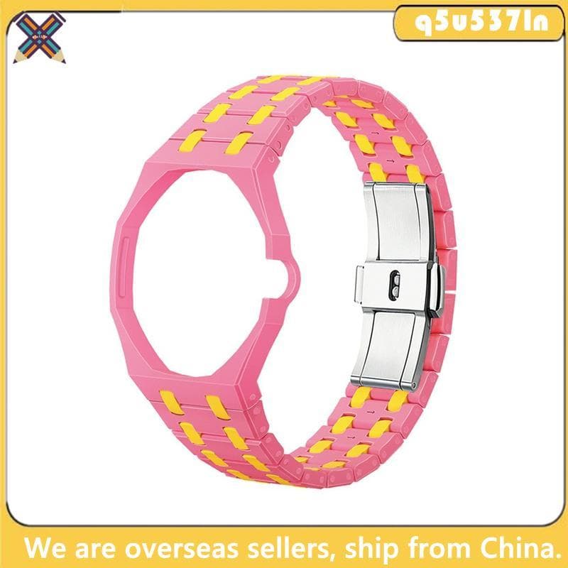 Pulseira De Relógio De Silicone Integrada Com Fecho Borboleta Para Substituição De Dois Tons X AP
