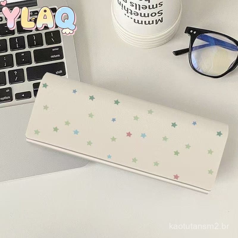 Estojo Magnético para Óculos com Estampa de Estrelas Coloridas, Suporte Fino e Portátil para Proteção Diária