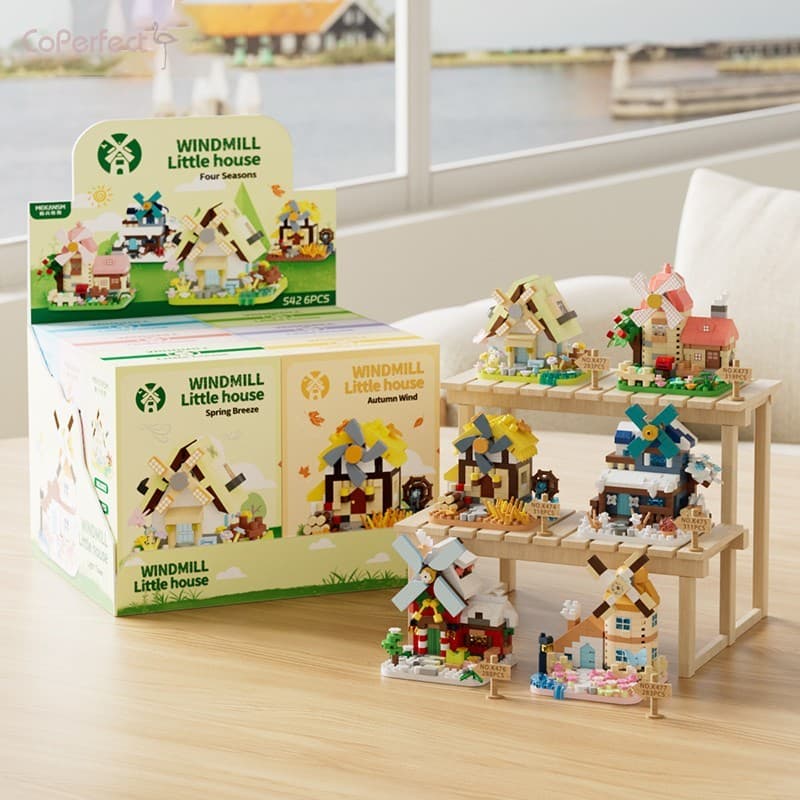 Blocos De Construção De Casa Na Árvore De Moinho De Vento-Mini Tijolos De Montagem De Brinquedo Para Presente De Anivers