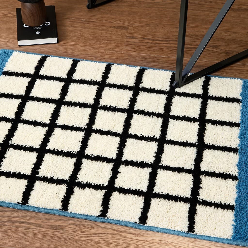[Novo produto] Melade Medieval Xadrez Banheiro Tapete Absorvente Forte Tira Longa Tapete Antiderrapante Banheiro Tapete